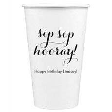 Elegant Sip Sip Hooray Paper Coffee Cups
