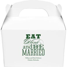 Eat Drink and Be Married Gable Favor Boxes