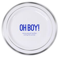 Bold Oh Boy Premium Banded Plastic Plates