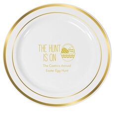 The Hunt Is On Premium Banded Plastic Plates