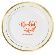 Thankful Premium Banded Plastic Plates