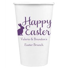 Script Happy Easter Bunny Paper Coffee Cups
