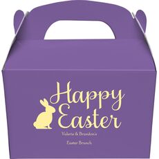 Script Happy Easter Bunny Gable Favor Boxes