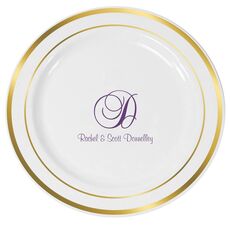 Elegant Initial Premium Banded Plastic Plates
