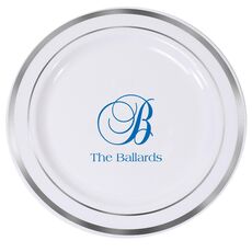 Elegant Initial Premium Banded Plastic Plates