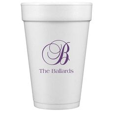 Elegant Initial Styrofoam Cups