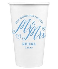 Mr. and Mrs. Best Wishes Paper Coffee Cups