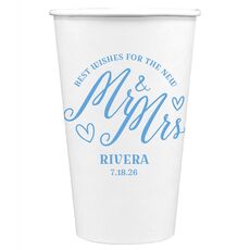 Mr. and Mrs. Best Wishes Paper Coffee Cups