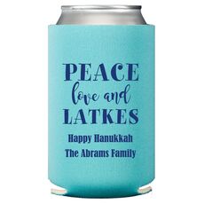 Peace Love And Latkes Collapsible Koozies