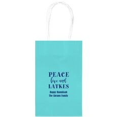 Peace Love And Latkes Medium Twisted Handled Bags