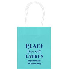 Peace Love And Latkes Mini Twisted Handled Bags