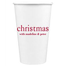 Big Word Christmas Paper Coffee Cups