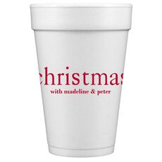 Big Word Christmas Styrofoam Cups