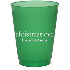 Big Word Christmas Eve Colored Shatterproof Cups