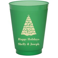 Christmas Tree Colored Shatterproof Cups