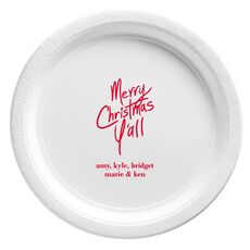 Fun Merry Christmas Y'all Paper Plates