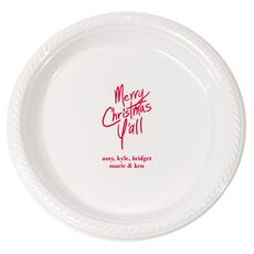 Fun Merry Christmas Y'all Plastic Plates