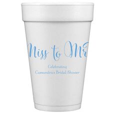 Miss To Mrs Styrofoam Cups