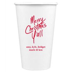 Fun Merry Christmas Y'all Paper Coffee Cups