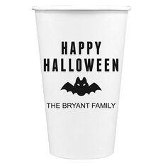 Happy Halloween Bat Paper Coffee Cups
