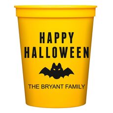 Happy Halloween Bat Stadium Cups