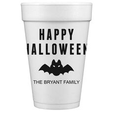 Happy Halloween Bat Styrofoam Cups