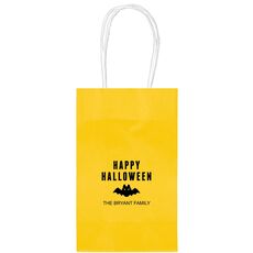 Happy Halloween Bat Medium Twisted Handled Bags