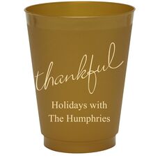 Expressive Script Thankful Colored Shatterproof Cups