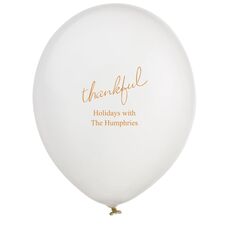 Expressive Script Thankful Latex Balloons