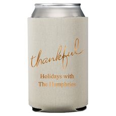 Expressive Script Thankful Collapsible Koozies