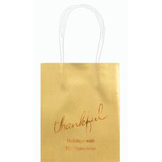 Expressive Script Thankful Mini Twisted Handled Bags