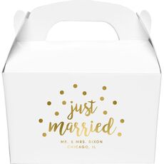 Confetti Dots Just Married Gable Favor Boxes