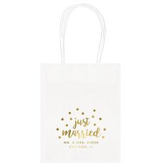 Confetti Dots Just Married Mini Twisted Handled Bags