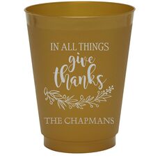Give Thanks Colored Shatterproof Cups