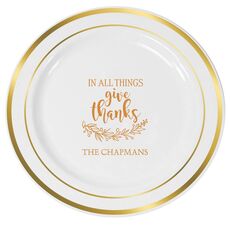 Give Thanks Premium Banded Plastic Plates