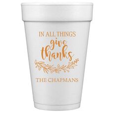 Give Thanks Styrofoam Cups