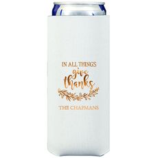 Give Thanks Collapsible Slim Koozies