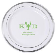 Initial Lobster Premium Banded Plastic Plates