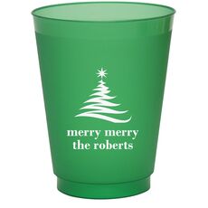 Artistic Christmas Tree Colored Shatterproof Cups