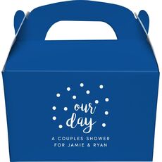 Confetti Dots Our Day Gable Favor Boxes
