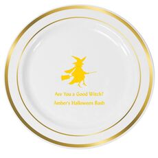 Flying Witch Premium Banded Plastic Plates