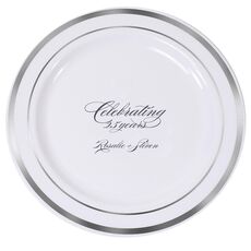 Romantic Celebrating Premium Banded Plastic Plates