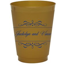 Royal Flourish Framed Names Colored Shatterproof Cups