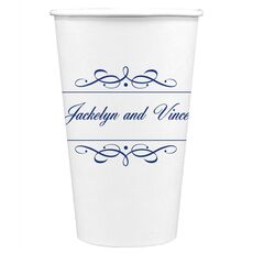Royal Flourish Framed Names Paper Coffee Cups
