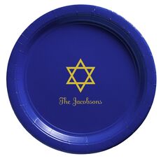 Traditional Star of David Paper Plates