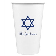 Traditional Star of David Paper Coffee Cups