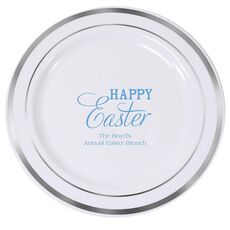 Happy Easter Premium Banded Plastic Plates