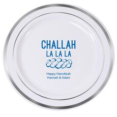 Challah La La La Premium Banded Plastic Plates