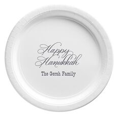 Elegant Happy Hanukkah Paper Plates
