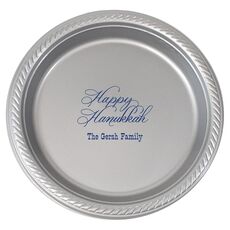 Elegant Happy Hanukkah Plastic Plates